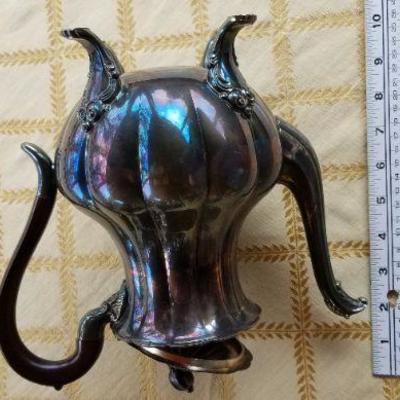 Lot #337: Vintage HEIRLOOM Melon Teapot Silverplated
