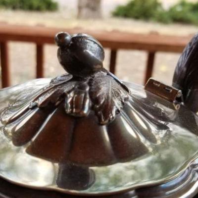 Lot #337: Vintage HEIRLOOM Melon Teapot Silverplated
