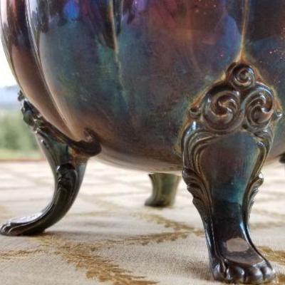 Lot #337: Vintage HEIRLOOM Melon Teapot Silverplated