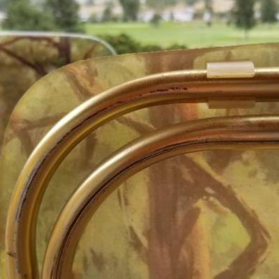Lot #341: (3] Vintage Mid Century Modern Dinner Trays Signed by Artist