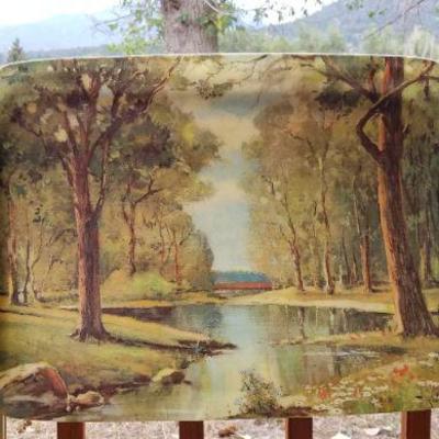 Lot #341: (3] Vintage Mid Century Modern Dinner Trays Signed by Artist