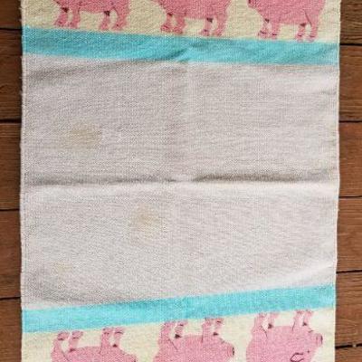 Lot #345: Vintage Pig Farmhouse Theme Rug