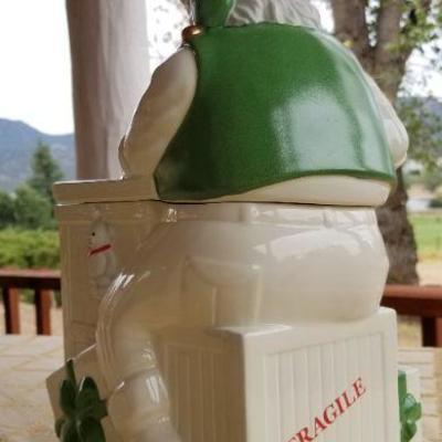 Lot #346: Vintage LENOX Santa's Holiday Shop Ceramic Cookie Jar