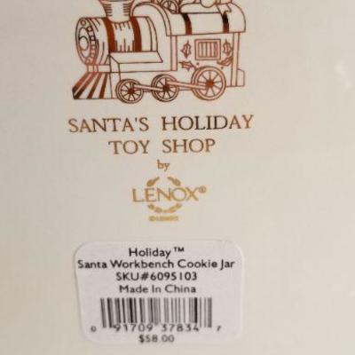 Lot #346: Vintage LENOX Santa's Holiday Shop Ceramic Cookie Jar