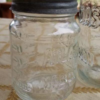 Lot #347: (3) Vintage Glass Mason Jars