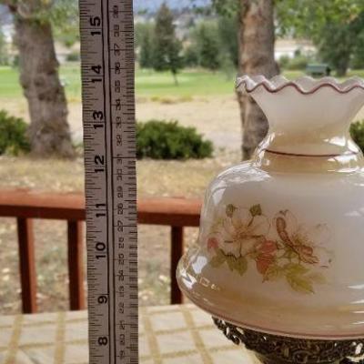 Lot #355: Vintage Glass Shade Lamp