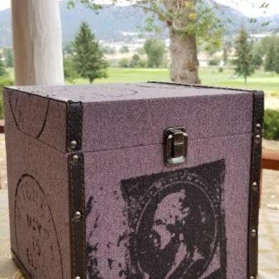 Lot #359: 9.5" Square Storage Container Box Stamp Theme