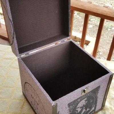 Lot #359: 9.5" Square Storage Container Box Stamp Theme
