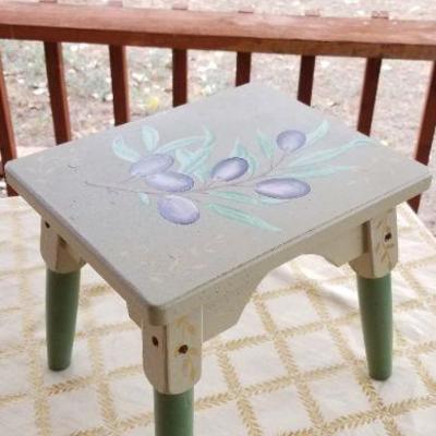 Lot #360: Small Decorative Wood Stool 10.5" x 9"