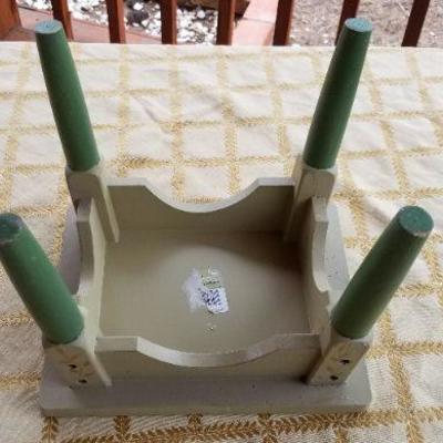 Lot #360: Small Decorative Wood Stool 10.5" x 9"