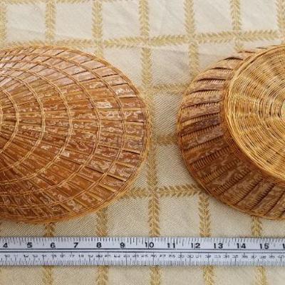 Lot #362: Vintage People's Republic of China Decorative Wicker Woven Rooster Basket w/ Lid