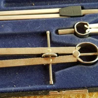 Lot #364: Vintage DIETZGEN Drafting Tool Bundle w/ Case