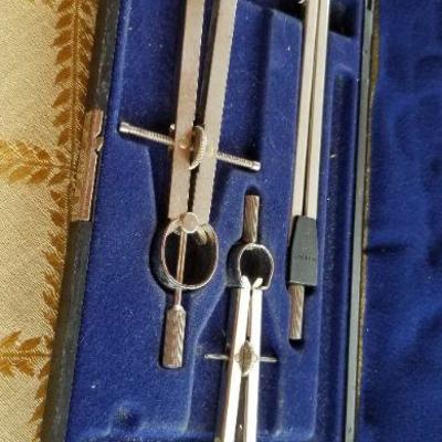 Lot #364: Vintage DIETZGEN Drafting Tool Bundle w/ Case