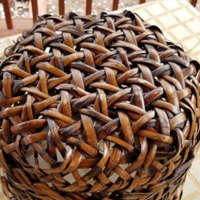 Lot #374: Vintage Woven Wicker Storage Basket