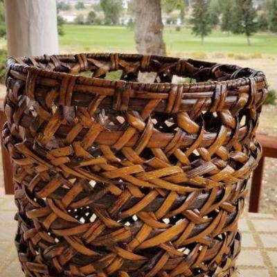 Lot #374: Vintage Woven Wicker Storage Basket