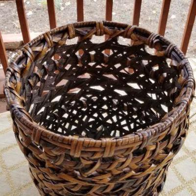 Lot #374: Vintage Woven Wicker Storage Basket