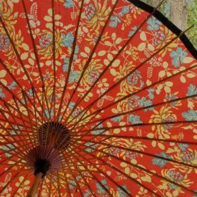 Lot #375: Vintage Asian Umbrella 