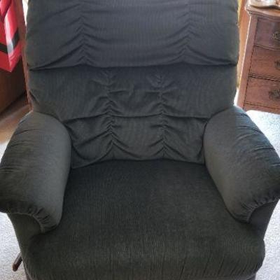 Lot #381: Vintage Plush Blue La-z-Boy Recliner 