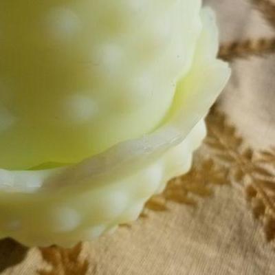 Lot #385: Vintage Green Art Glass Candle Holder Dish