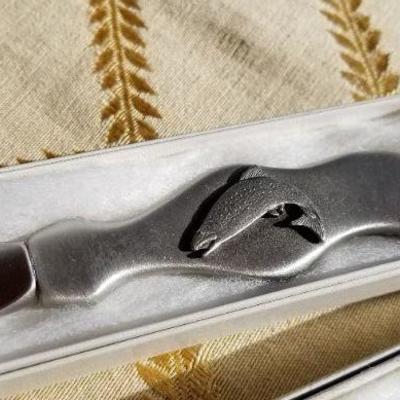 Lot #387: (2) Pewter Gift Knives 