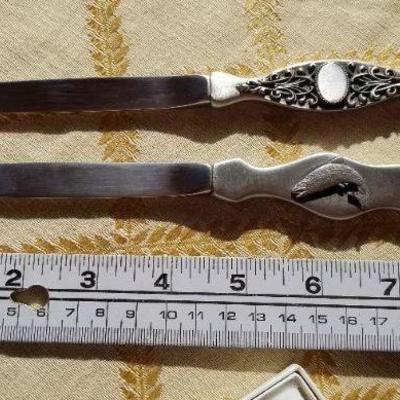 Lot #387: (2) Pewter Gift Knives 
