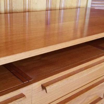 Lot #388: Mid Century Modern Solid Wood Buffet