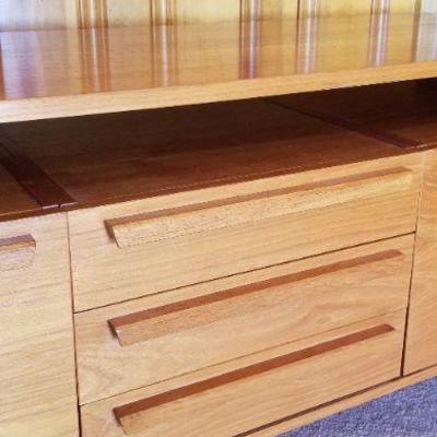 Lot #388: Mid Century Modern Solid Wood Buffet