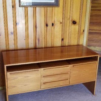 Lot #388: Mid Century Modern Solid Wood Buffet