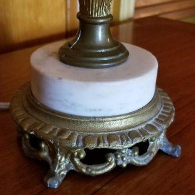 Lot #390: Vintage Table Lamp w/ Marble Base