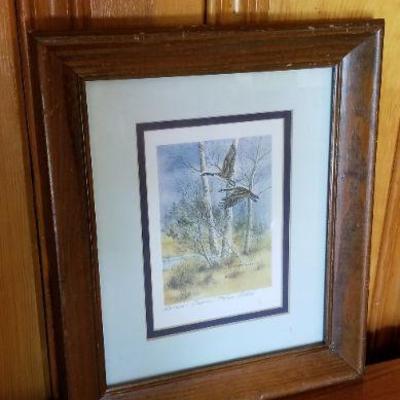 Lot #393: Vintage Signed Art Print Flying Geese