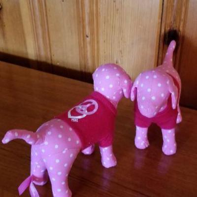 Lot #398: Vintage PINK Pair of Retired Toy Dogs
