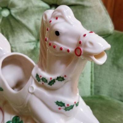 Lot #408: Vintage LENOX Santa's Holiday Toy Shop Rocking Horse