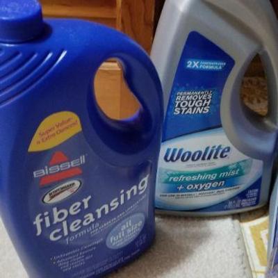 Lot #421: HOOVER Carpet Steamer Cleaner w/ Detergent (1 is Half full 1 is 1/3 Full) 