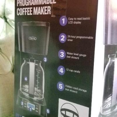 Lot #422: BELLA Ultimate Elite Programmable Coffee Maker NEW 