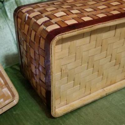Lot #423: Vintage Peoples Republic Of China Woven MUSHROOM Theme Basket
