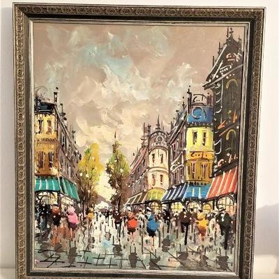 Lot #98  Original Oil on Canvas - Antonio DeVity (listed artist) - Street Scene