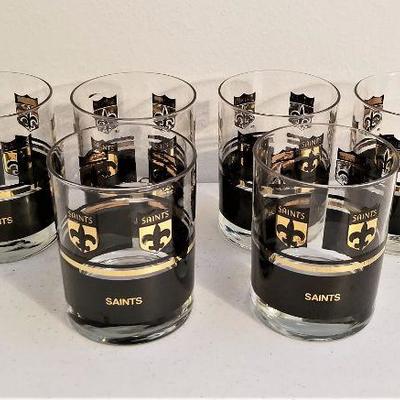 Lot #99  Scare vintage barware set - Saints Glasses