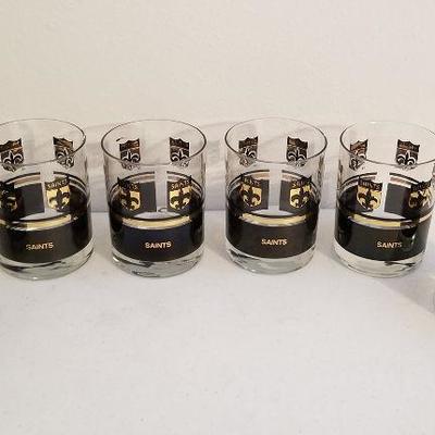 Lot #99  Scare vintage barware set - Saints Glasses