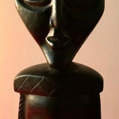African (Congo) Two Sided Wooden Sculpture 