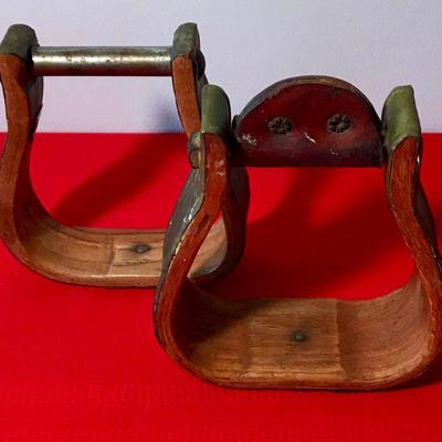 Brass Plated Wooden Stirrups
