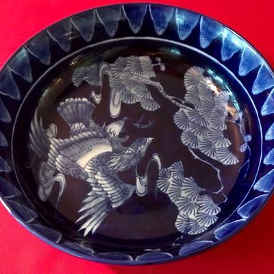 Blue Bowl Hand Painted In China