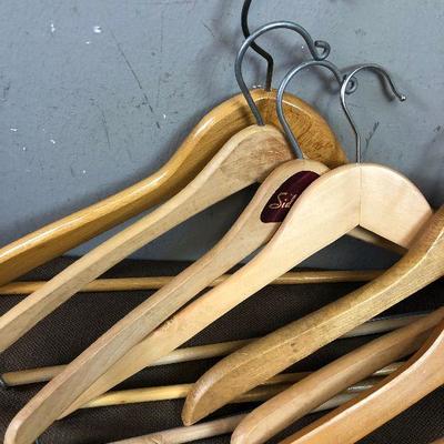 #57 8 Wooden Coat Hangers All light wood 