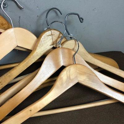 #57 8 Wooden Coat Hangers All light wood 