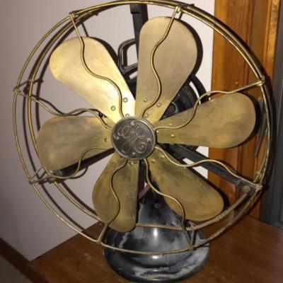 Lot #182 Antique GE Fan With Brass Blades