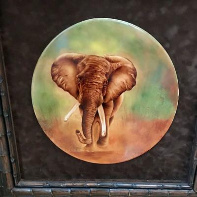 Original Framed Painting Of An Elephant By Sylviane Giacoletto