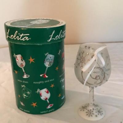 Lot #187 Lolita Christmas Wine Glasses