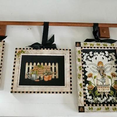 Hand Painted Tole Style Rake Wall Hanging By Sylviane Giacoletto