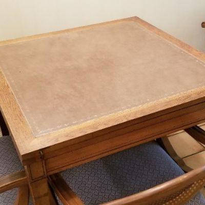 Lot 101  MidCentury Folding Card/Dining Table with 4 Chairs