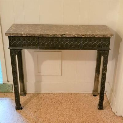Lot #106  Drexel Side Table with Marble Top