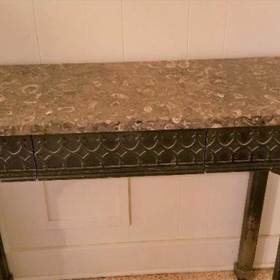 Lot #106  Drexel Side Table with Marble Top